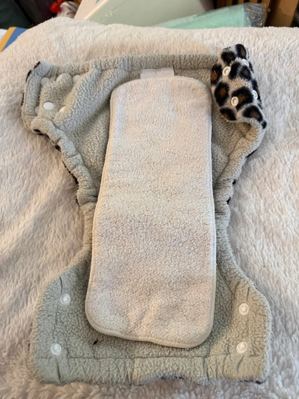 5/$25 Plush Leopard Print Kids Adjustable Cloth Diaper